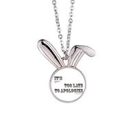 no/no Apology Is To Late Art Deco Fashion Rabbit Necklace Pendant Bunny Animal Jewelry Gift