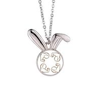 no/no Arm Fist Power Cycle Art Deco Fashion Rabbit Necklace Pendant Bunny Animal Jewelry Gift