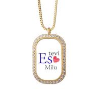 no/no Armor Latvia Native I Love You Affection Necklace Pendant Diamond Crystal Golden Jewelry
