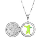 no/no Arms Puppet Bent Twisted Art Deco Fashion Locket Necklace Hold Picture Jewelry Birthday Gift