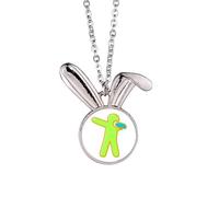 no/no Arms Puppet Bent Twisted Art Deco Fashion Rabbit Necklace Pendant Bunny Animal Jewelry Gift
