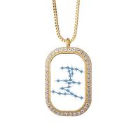 no/no Artistic Self Beautiful Lucky Stars Necklace Pendant Diamond Crystal Golden Jewelry