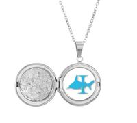 no/no Attacks Around Shark Pillars Locket Necklace Hold Picture Jewelry Birthday Gift