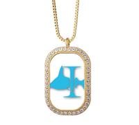no/no Attacks Around Shark Pillars Necklace Pendant Diamond Crystal Golden Jewelry