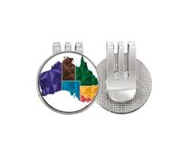 no/no Australia Map Territory State Colorful Golf Ball Marker Hat Cap Clip Enamel Magnetic