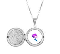 no/no Avatar Star Girl Outline Locket Necklace Hold Picture Jewelry Birthday Gift