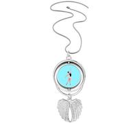 no/no Ballet Action Talent Display Performance Pendant Angel Wings Rotating Necklace Jewelry