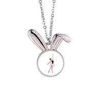no/no Ballet Action Talent Display Performance Rabbit Necklace Pendant Bunny Animal Jewelry Gift