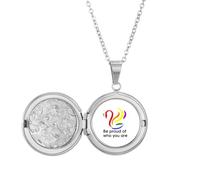 no/no Be Proud Of Who You Are Art Deco Fashion Locket Necklace Hold Picture Jewelry Birthday Gift