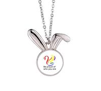 no/no Be Proud Of Who You Are Art Deco Fashion Rabbit Necklace Pendant Bunny Animal Jewelry Gift