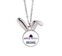 no/no Beijing China Temple Heaven Rabbit Necklace Pendant Bunny Animal Jewelry Gift
