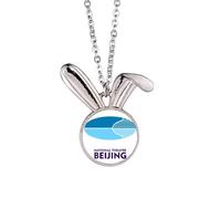 no/no Beijing National Theatre Urban Tourism China Rabbit Necklace Pendant Bunny Animal Jewelry Gift