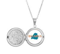 no/no belarus euan map minsk Locket Necklace Hold Picture Jewelry Birthday Gift