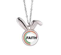 no/no Belief Index Proportion Data Rabbit Necklace Pendant Bunny Animal Jewelry Gift