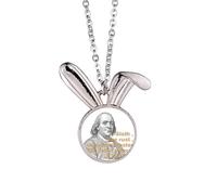 no/no benjan invented my politics Rabbit Necklace Pendant Bunny Animal Jewelry Gift
