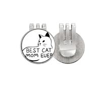 no/no Best Cat Mom Ever Quote DIY Design Golf Ball Marker Hat Cap Clip Enamel Magnetic