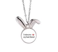 no/no Best Friend Fellowship Companionship Rabbit Necklace Pendant Bunny Animal Jewelry Gift