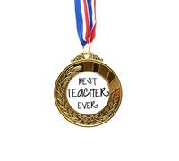 no/no Best Teacher Ever Words Quotes Gold Award Winner Medal First Place Ribbon