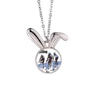 no/no Bicycle Racing Match Art Deco Fashion Rabbit Necklace Pendant Bunny Animal Jewelry Gift