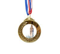 no/no Big Ben in Britain Art Deco Fashion Gold Award Winner Medal First Place Ribbon