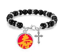 no/no Big Red Brush Strokes Congratulate Beaded Bracelet Boho Jewelry for Men Women