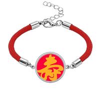 no/no Big Red Brush Strokes Congratulate Lucky Red String Bracelet Rope Bracelet Handmade