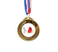 no/no Bird Animal Magpie Red Art Deco Fashion Gold Award Winner Medal First Place Ribbon