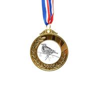 no/no Bird Paint Flying Line Small Gold Award Winner Medal First Place Ribbon