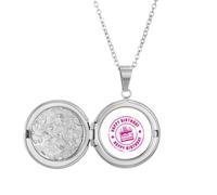 no/no Birthday Party Cake Stamp Romantic Locket Necklace Hold Picture Jewelry Birthday Gift