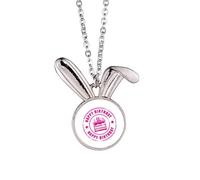 no/no Birthday Party Cake Stamp Romantic Rabbit Necklace Pendant Bunny Animal Jewelry Gift