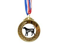 no/no Black Animal Dog Outline Natural Gold Award Winner Medal First Place Ribbon