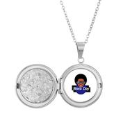no/no Black Day Freedom Equal Rights Locket Necklace Hold Picture Jewelry Birthday Gift