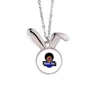 no/no Black Day Freedom Equal Rights Rabbit Necklace Pendant Bunny Animal Jewelry Gift