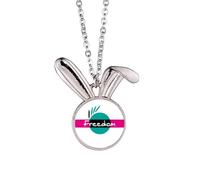 no/no Black Freedom Equal Rights Rabbit Necklace Pendant Bunny Animal Jewelry Gift