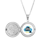 no/no Black Freedom Equality Dream Locket Necklace Hold Picture Jewelry Birthday Gift