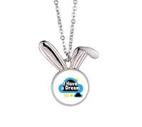 no/no Black Freedom Equality Dream Rabbit Necklace Pendant Bunny Animal Jewelry Gift