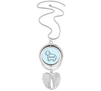 no/no Bleating Lovely Sheep Goat Pendant Angel Wings Rotating Necklace Jewelry