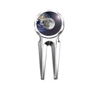 no/no Blue Earth White Planet White Golf Divot Tool Golf Ball Marker Repair Tool