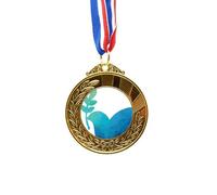 no/no Blue Olive Branch Anti-war Pattern Gold Award Winner Medal First Place Ribbon