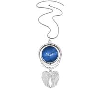 no/no Born Lucky Beautiful Lucky Stars Pendant Angel Wings Rotating Necklace Jewelry