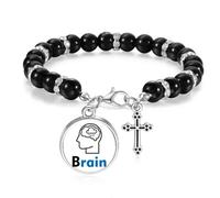 no/no Brain Human Body Thinking Rain Beaded Bracelet Boho Jewelry for Men Women