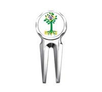 no/no Brazil Ancestral Faly Flag Roots Golf Divot Tool Golf Ball Marker Repair Tool