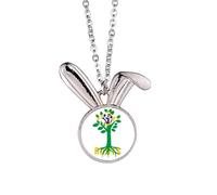 no/no Brazil Ancestral Faly Flag Roots Rabbit Necklace Pendant Bunny Animal Jewelry Gift