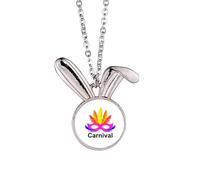 no/no brazilian carnival head Rabbit Necklace Pendant Bunny Animal Jewelry Gift