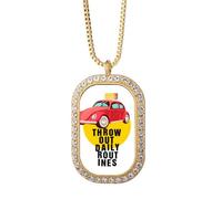 no/no Brazilian Carnival Routine Passion Necklace Pendant Diamond Crystal Golden Jewelry