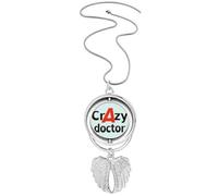 no/no Brief Best Cool Doctor Physician Pendant Angel Wings Rotating Necklace Jewelry
