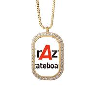 no/no brief best cool skateboard skids Necklace Pendant Diamond Crystal Golden Jewelry