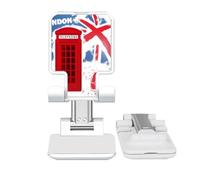 no/no britain uk london flag red teleph booth Adjustable Cell Phone Stand Desk Foldable