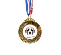 no/no Brown Cute St.Bernard Dog Pet Animal Gold Award Winner Medal First Place Ribbon