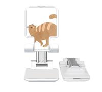 no/no Brown Fat Cat Animal Watercolor Adjustable Cell Phone Stand Desk Foldable